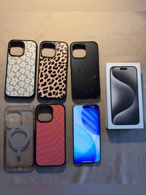 Apple iPhone 15 Pro Max 256GB Unlocked with original box and many cases